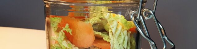 weckpot met groene kool en wortel