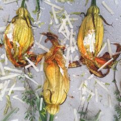 Courgettebloemen uit de oven